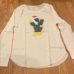 Old Navy white Christmas waffle shirt (size XL)